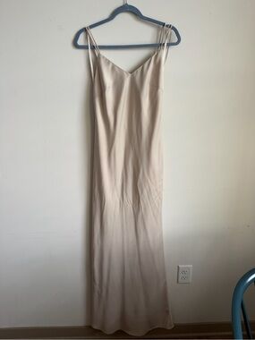 BHLDN Silk Slip Dress in Light Champagne